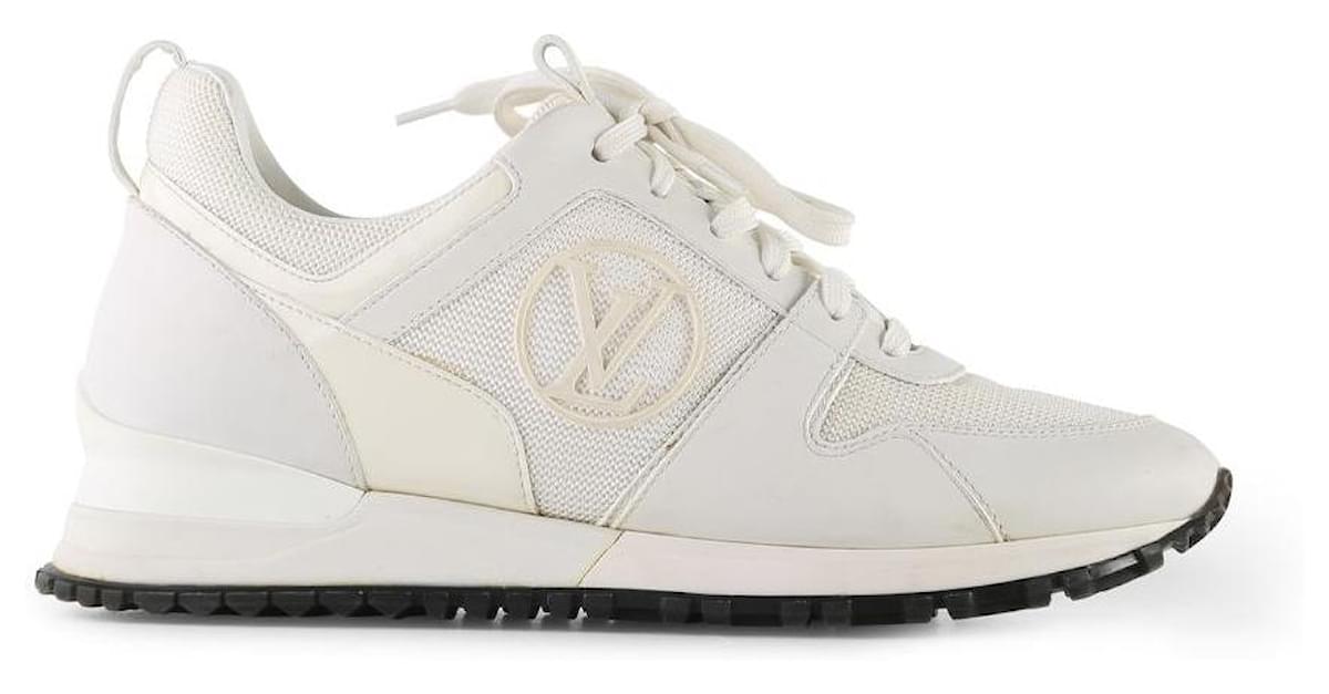 Louis Vuitton White Mesh And Leather Run Away Low Top Sneakers Size 39