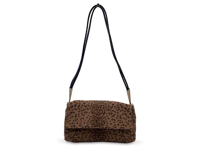 バッグ BOTTEGA VENETA Vintage Leopard Handbag Bottega Veneta Vintage Leopard Shoulder Bag - Brown Shoulder Bags