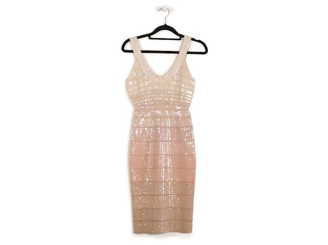 Herve Leger Blush Powder Ombre Sequinned Bodycon Dress (Sold) - Joli Closet