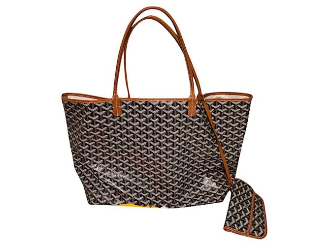 Goyard トートバッグ ブラウン イエロー ポーチ付き Goyard Saint