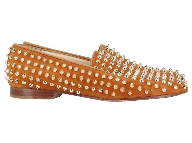 Christian Louboutin Dandelion Spikes Loafers Brown Beige  display picture 3