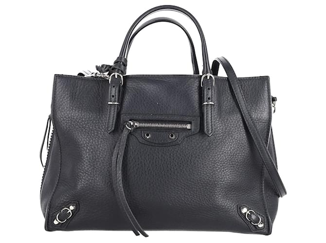 Balenciaga PAPIER A6 Zip Around Tote Bag in Black Leather ref