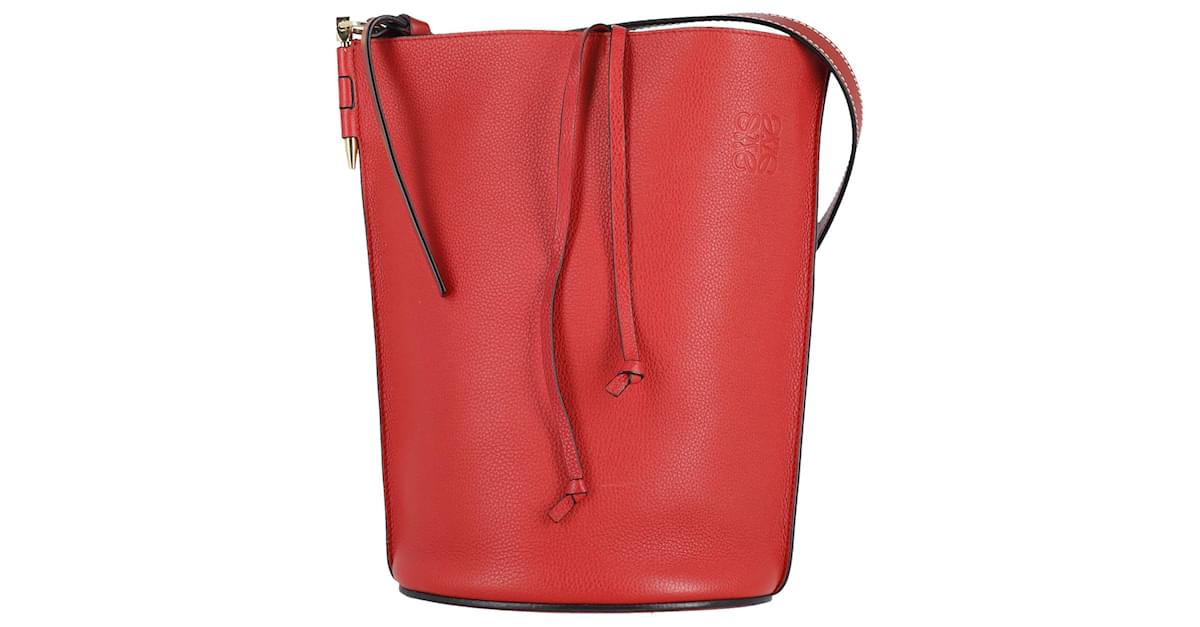 Loewe Ladies Gate Bucket Bag Scarlet Red / Burnt Red