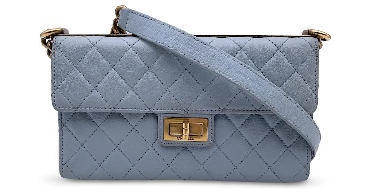 Mademoiselle Chanel Light Blue Quilted Leather Trendy Reissue