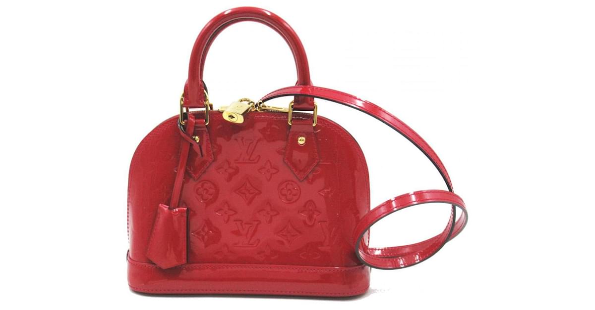 Louis Vuitton Monogram Vernis leather Alma MM handbag in red color – Pragma  Valuables