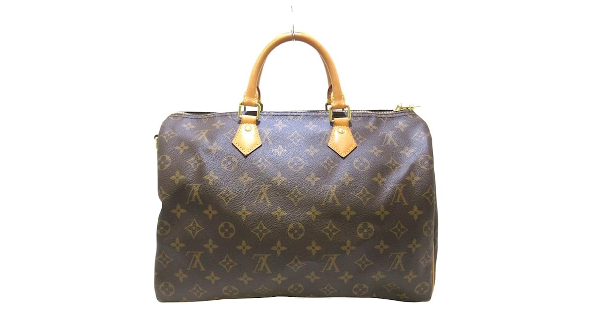 Louis Vuitton Speedy bag 35 With shoulder strap Brown Cloth ref