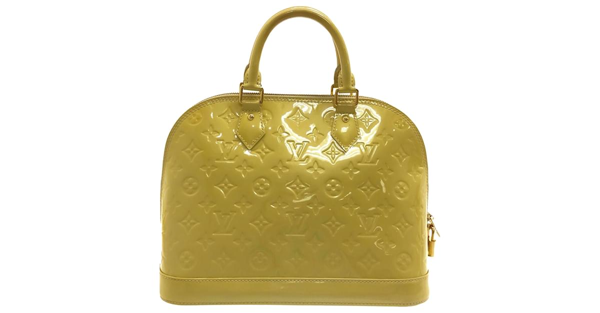 Yellow Louis Vuitton Monogram Vernis Alma PM Handbag – Designer