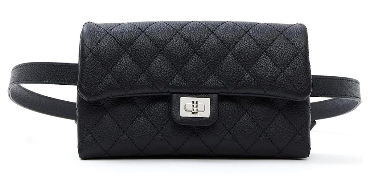 Chanel 2.55 Belt bag uniform Black Leather ref.799858