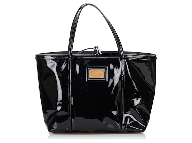 Dolce & Gabbana Dolce&Gabbana Black Patent Leather Tote Bag ref