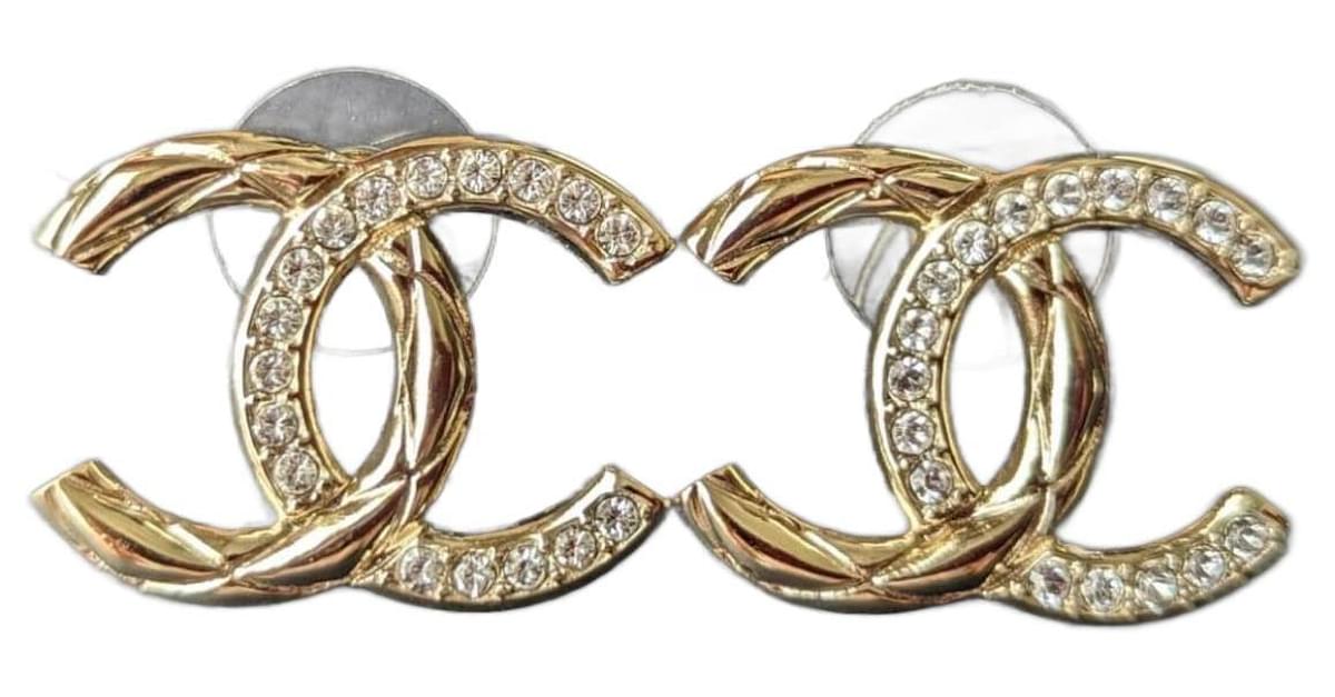 Chanel CC B20S Classic Crystal Silver Hardware Logo Earrings box