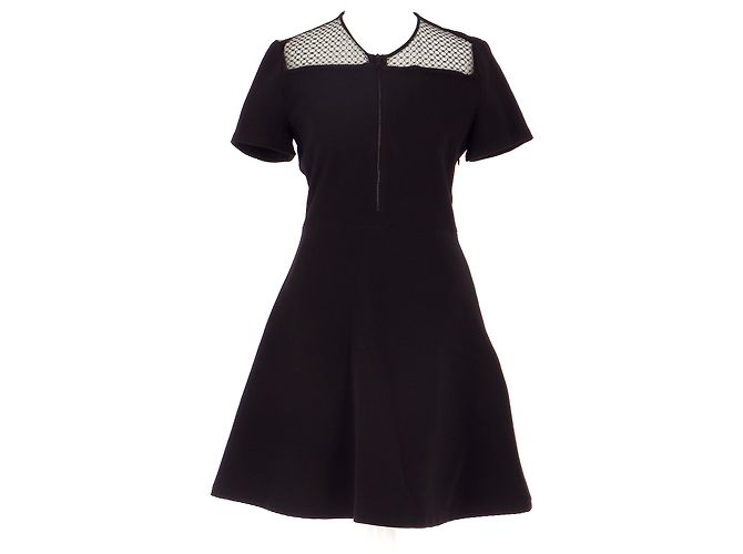 Robe Noire Sandro Avec Col Détail - Taille 3 | Neuve Sans étiquettes | Petite Robe Noire élégante