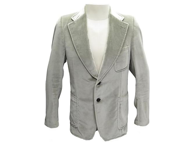 Jacket Gucci 19Y1F0 T50 M IN GRAY VELVET COTTON AND SILK GRAY