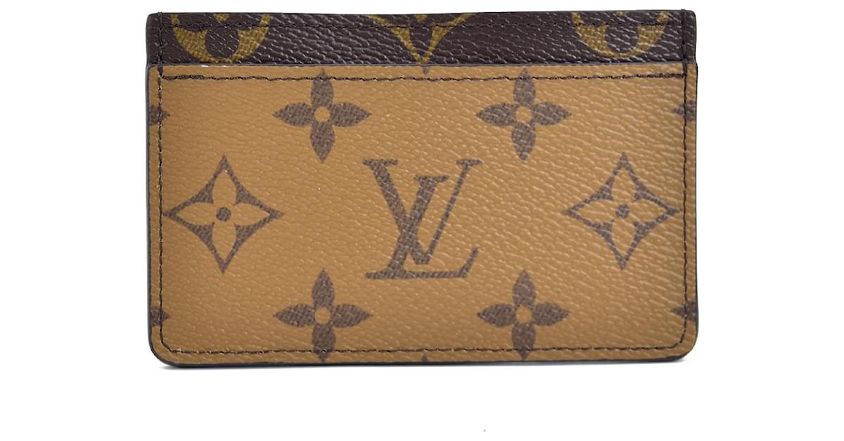 Louis Vuitton Monogram Reverse Card Holder Brown Cloth ref.802894 - Joli  Closet