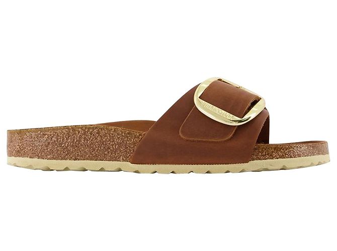 Madrid Big Buckle Leoi Mule - Birkenstock - Cognac - Leather Brown ref ...