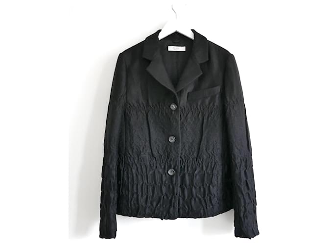 Prada Fall 2007 Wool/Silk Textured Jacket Black ref.805636