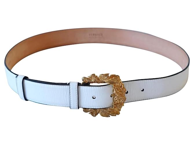 Versace Belts White Leather Joli Closet
