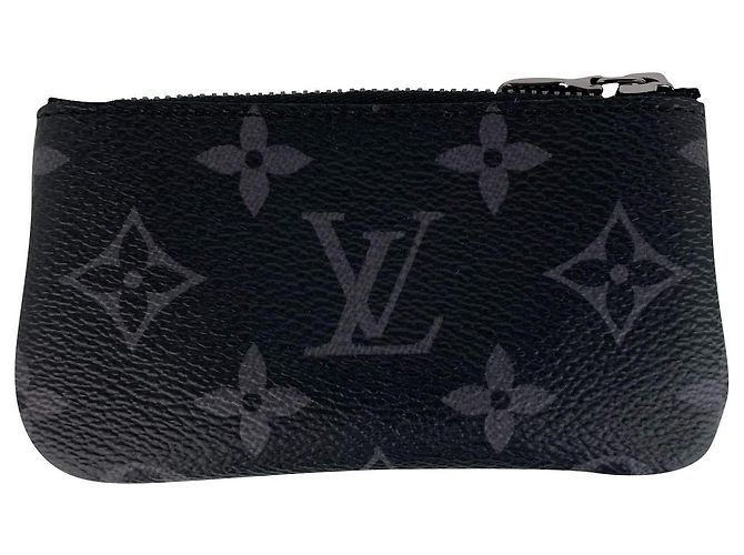 Louis Vuitton Pochette Clés Black Grey Cloth ref.807714 - Joli Closet