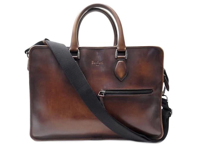 バッグ Berluti Patina Leather BriefCase Berluti // Patina Leather Un Jour Briefcase – VSP Consignment