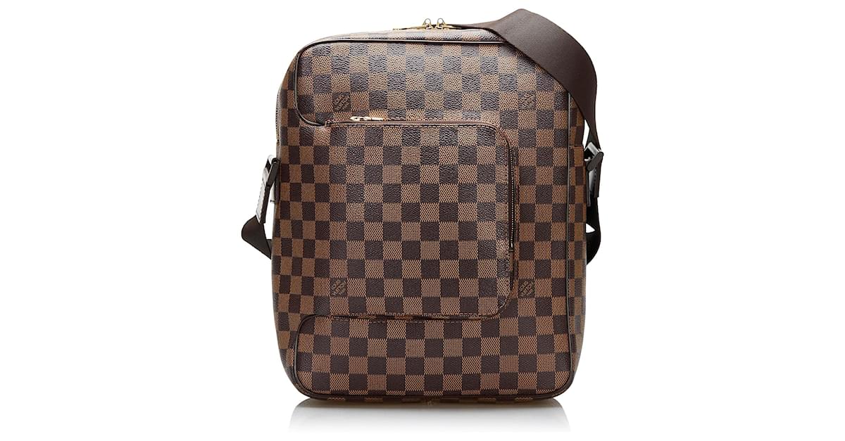 Louis Vuitton Damier Ebene Olav MM Brown Cloth ref.361457 - Joli Closet