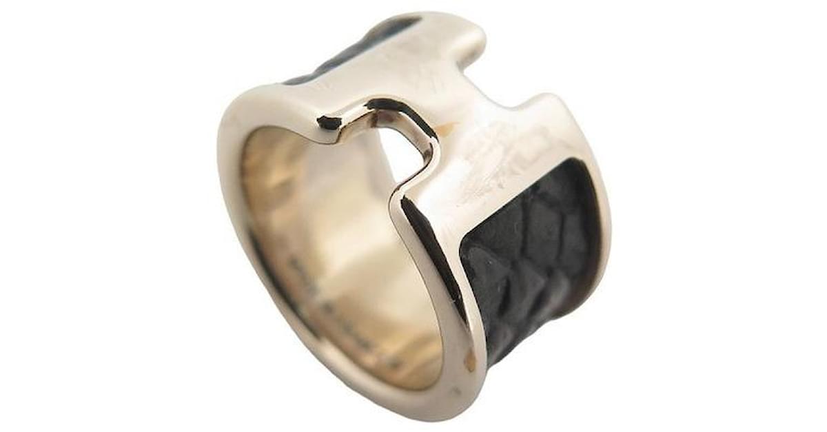 Ring Hermès Black size L UK in Gold plated - 34730539