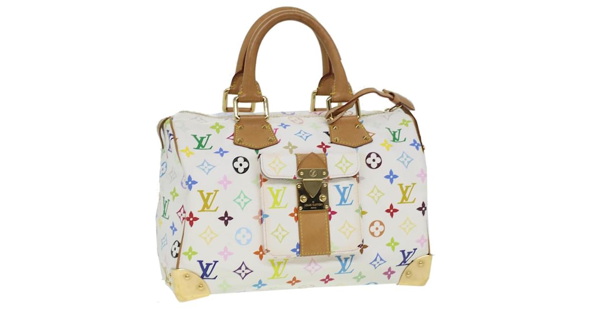 LOUIS VUITTON Monogram Multicolor Speedy 30 Hand Bag White M92643 LV Auth  36693 ref.821249 - Joli Closet