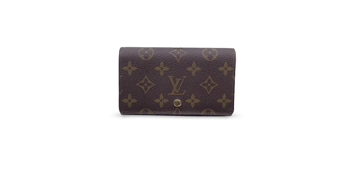 Louis Vuitton Monogram Brown Canvas Tresor Wallet Coin Purse Cloth