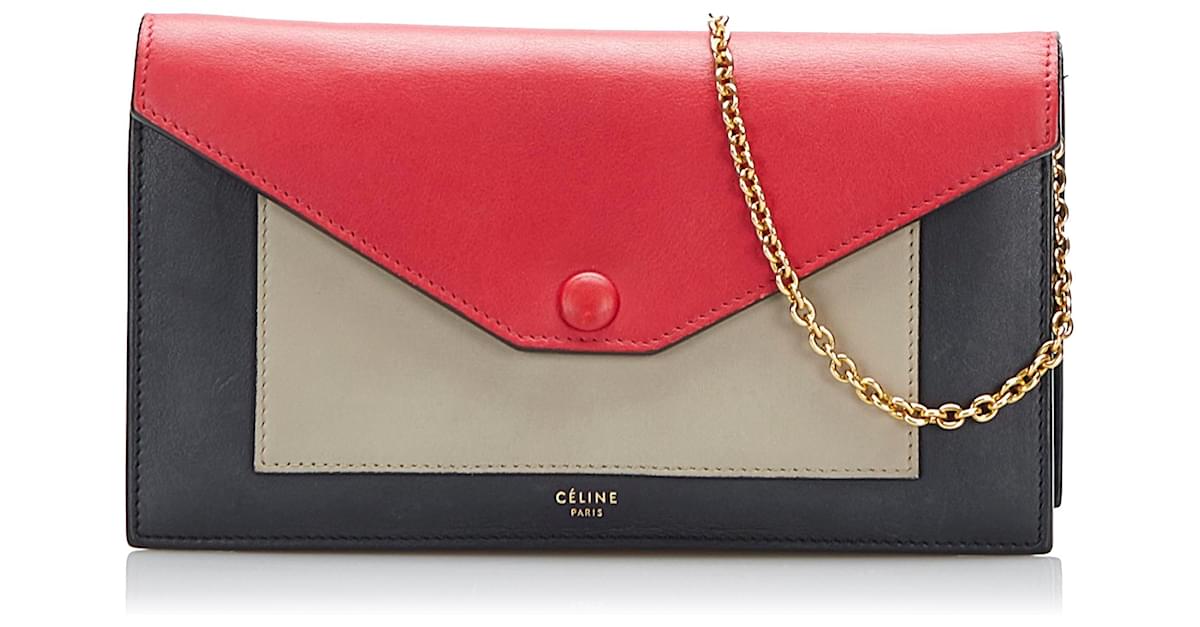 Celine Colourblock Pocket Envelope Wallet On Chain – Turnabout