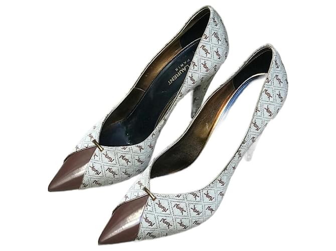 SAINT LAURENT Heels 41 Leather Beige Joli Closet