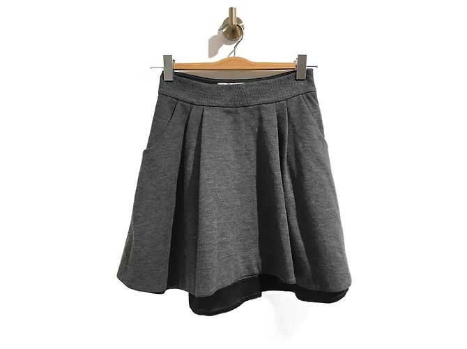 Jupe Complète DVF Diane Von Furstenberg Pyrette Bis - Gris Anthracite, Courte, Neuve Avec étiquettes