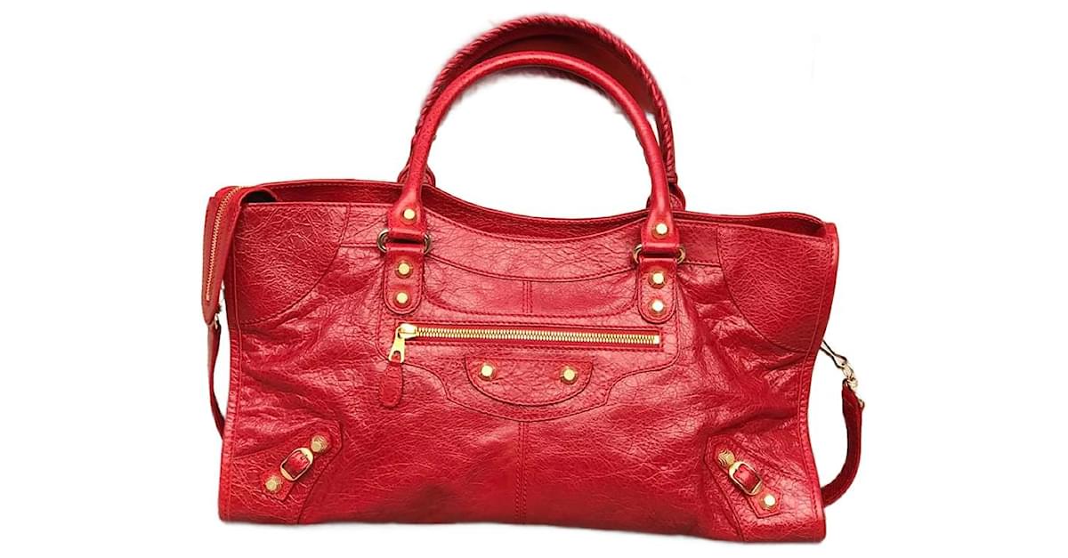 BALENCIAGA Women's Bag/Purse Leather in Red | Second Hand