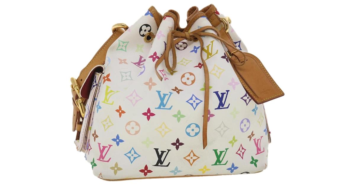 LOUIS VUITTON Multicolor Petit Noe Shoulder Bag White M42229 LV Auth yk5952  ref.828830 - Joli Closet