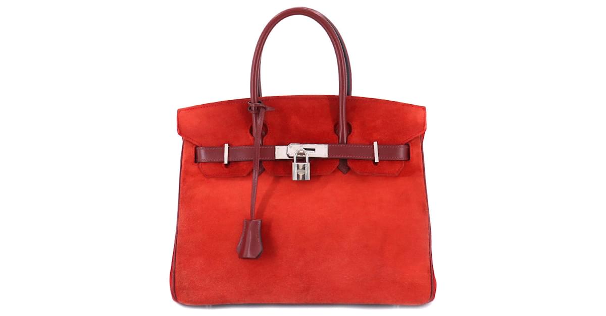 Hermès Birkin 30 Red Suede ref.829989 - Joli Closet