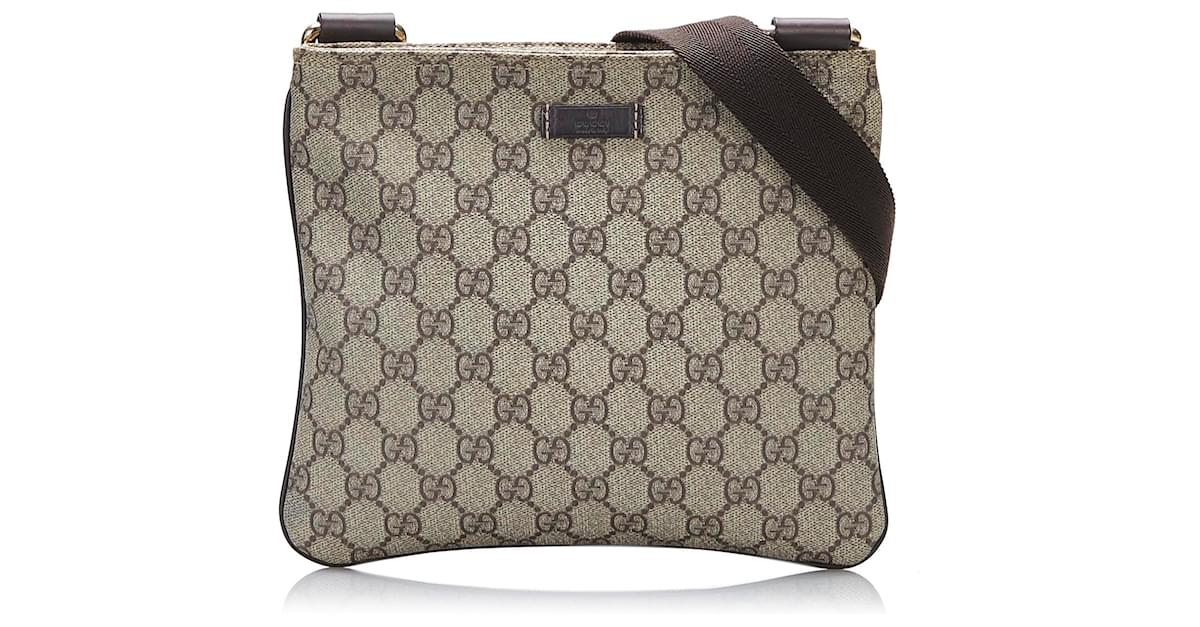 Gucci Brown GG Supreme Crossbody Bag Beige Cloth Cloth ref.830502