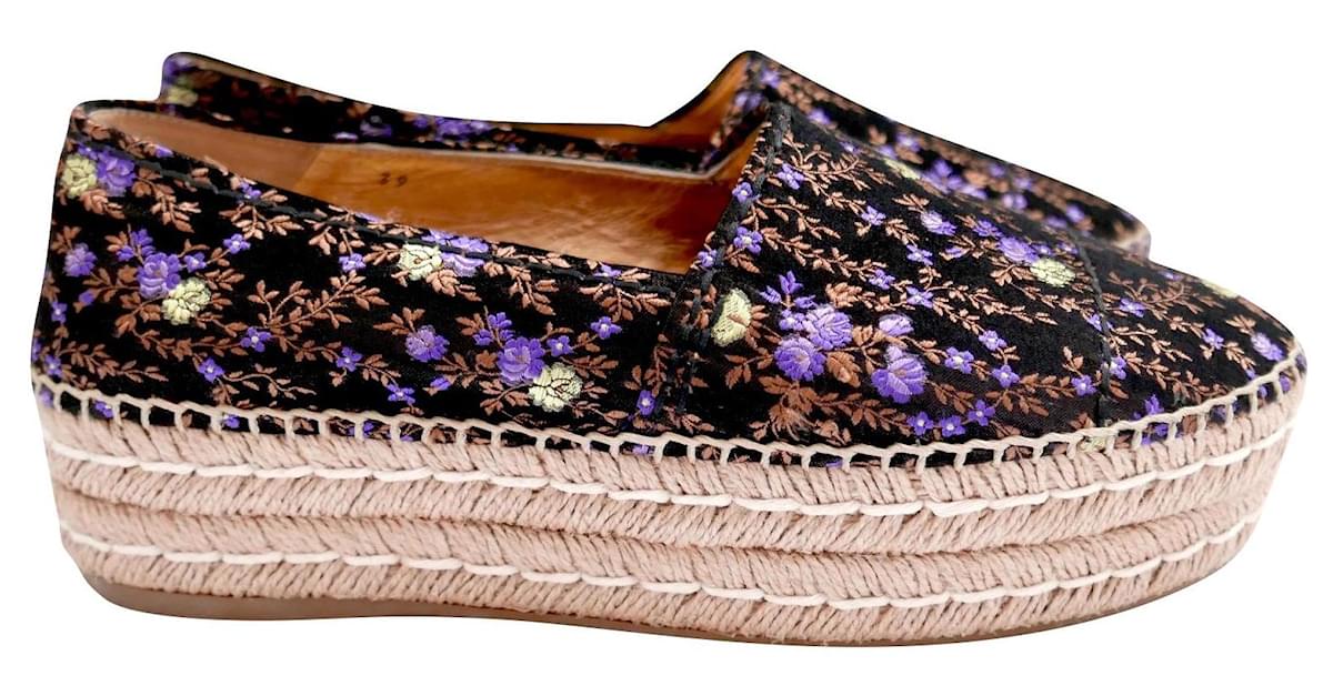 Prada brocade platform espadrilles Black Silk ref.830993 Joli Closet