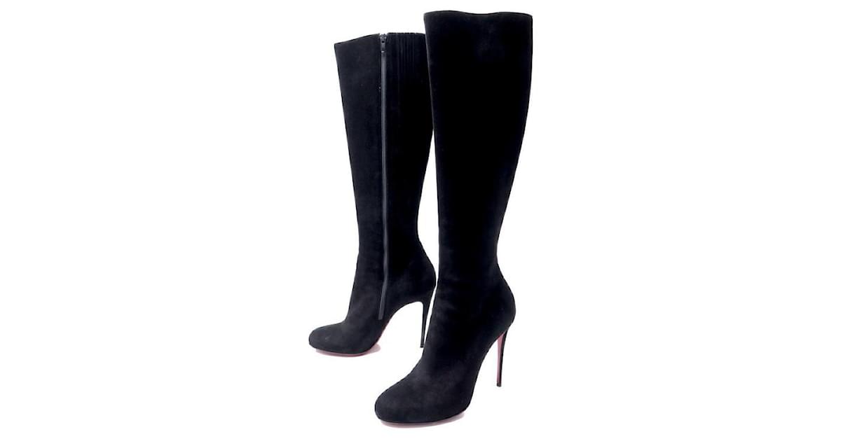 CHAUSSURES CHRISTIAN LOUBOUTIN BOTTES 3141067 FIFI BOTTA DAIM 38.5 BOOTS Suede Noir ref.835012 Joli Closet