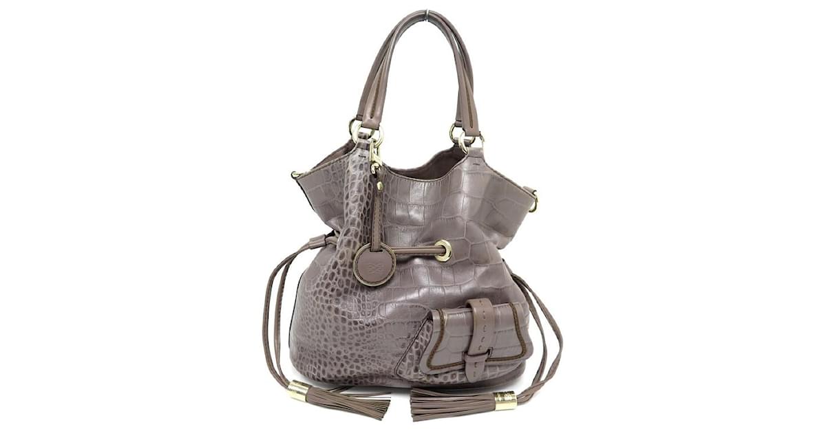 LANCEL PREMIER FLIRT M A HANDBAG02174 BEIGE CROCO LEATHER HAND BAG ref.835061 Joli Closet