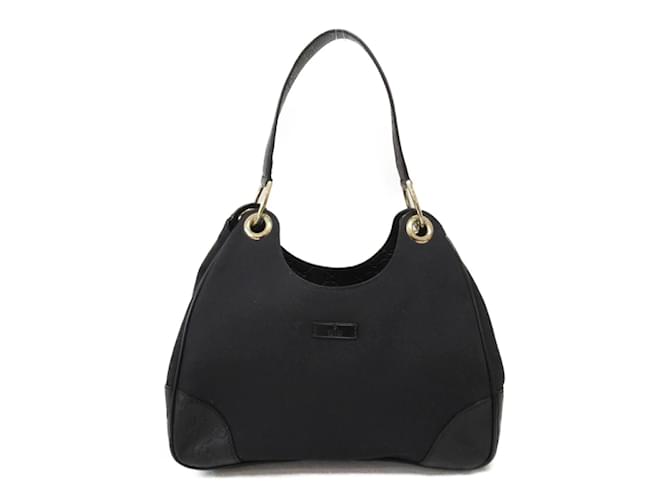 GUCCI ブラック レザーボディバッグ Gucci Canvas Colbert Hobo Bag 257265 Black Cloth ref.JC835751