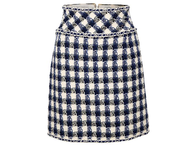 Maxi Jupe Longue En Tweed Marron - Taille L - Marque Mad Jak - Occasion En Très Bon état