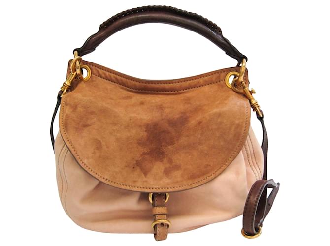 Miu Miu Brown Calf Leather Bos Taurus Mules