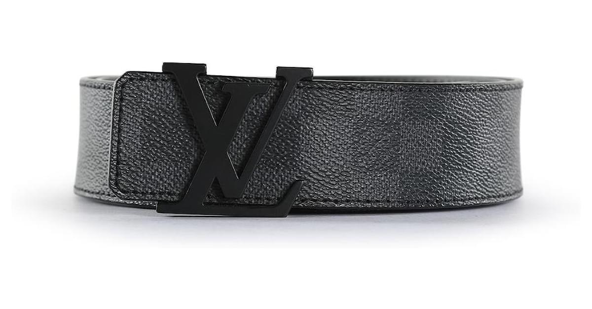 Louis Vuitton Black Damier Coated Canvas Graphite Initials Belt Cloth  ref.840662 - Joli Closet