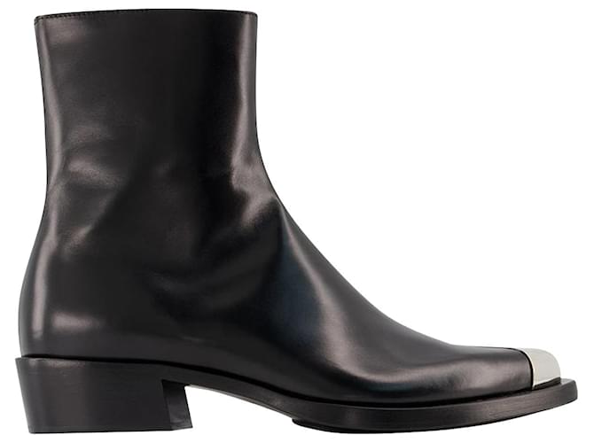Punk Boots - Alexander McQueen - Leather - Black ref.840913 - Joli