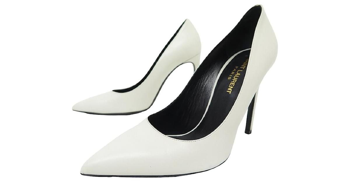 Yves Saint Laurent SAINT-LAURENT SHOES 315534 WHITE LEATHER