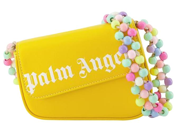 Beads Strap Crash Bag Pm Handbag - Palm Angels - Yellow - Leather