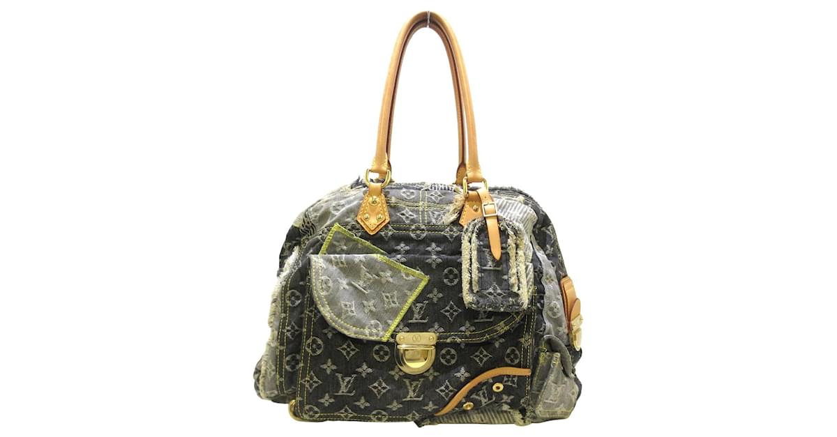 Bowly handbag Louis Vuitton Grey in Denim - Jeans - 21140233