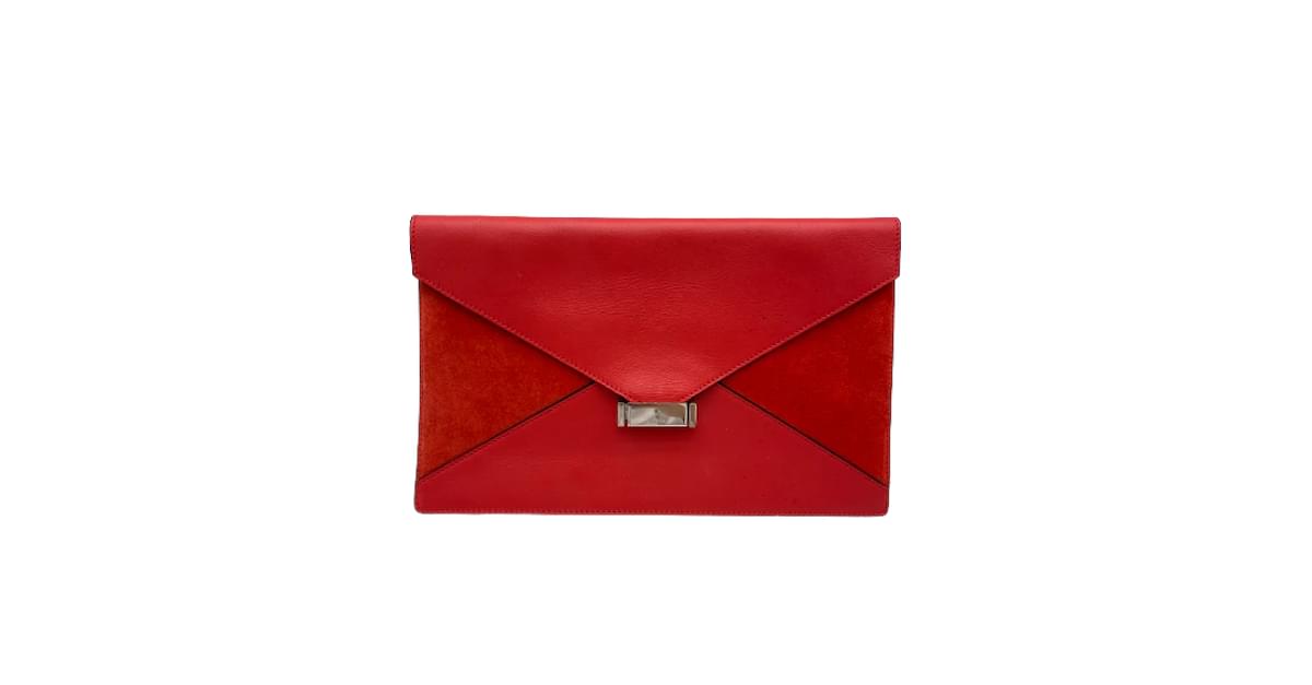 Trapèze Céline CELINE Clutch bags T. Leather Red ref.845626 - Joli Closet