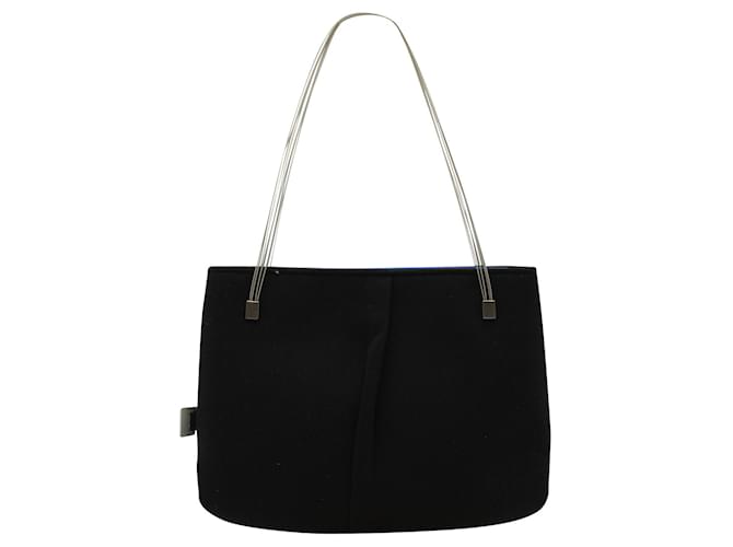 Autre Marque Black Shoulder Bag with Wire Handles by Designer Ginza