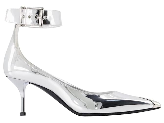 サンダル・ミュール alexander mcqueen Silver leather Revel pumps Women's Revel Slingback in Silver | McQueen US