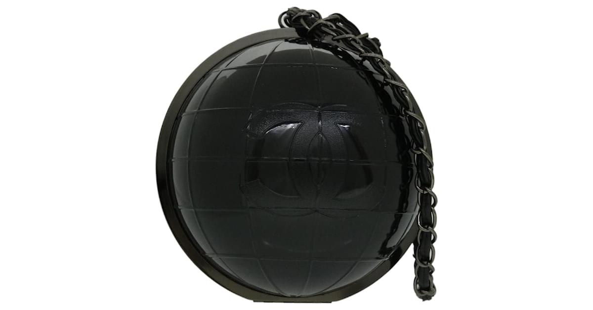 CHANEL Globe Chain Hand Bag acrylic Black CC Auth 32894a Plastic ref.848406  - Joli Closet