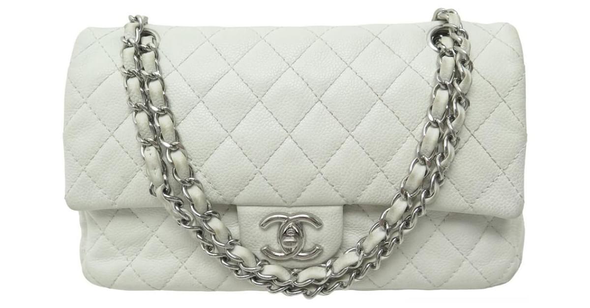 white chanel backpack caviar