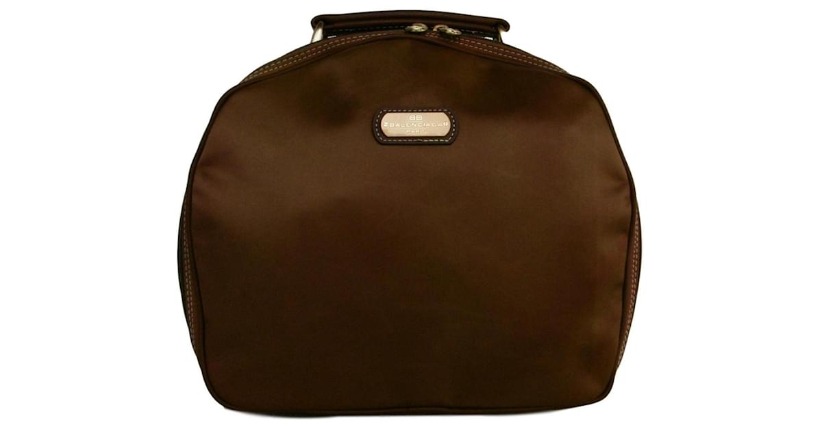 ***Balenciaga Brown Round Tote Bag Leather ref.849316 - Joli Closet